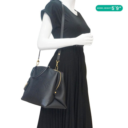LOUIS VUITTON Grand Palais MM Monogram Empreinte Leather Shoulder Bag Black