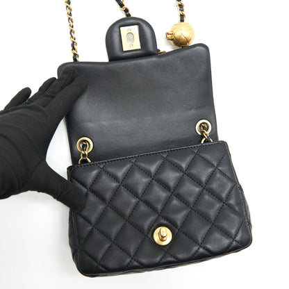 Chanel Pearl Crush Crush Mini Square Flap Bag Black