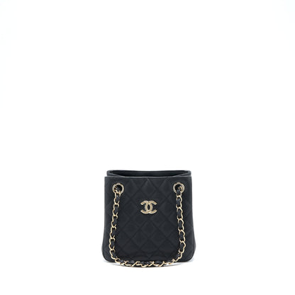 Chanel 22S Mini Bucket Bag Caviar Black L (Microchip)