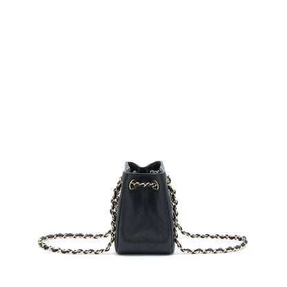Chanel 22S Mini Bucket Bag Caviar Black L (Microchip)