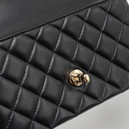 Chanel Top Handle Mini Rectangular Lambskin Black L(Microchip)