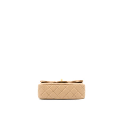 Chanel 22S Pearl Crushed Mini Rectangular Lambskin Dark Beige (Microchip)
