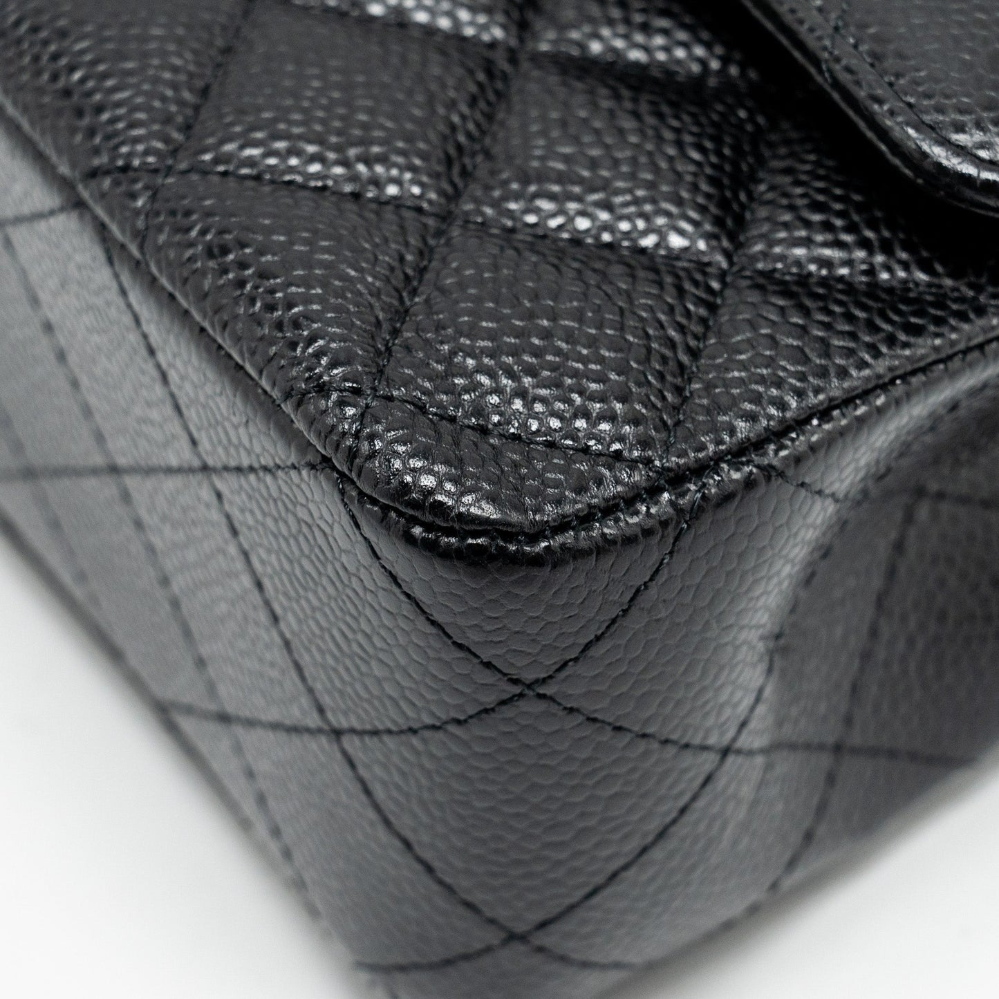 Chanel Medium Classic Double Flap Bag Caviar Black  (Microchip)
