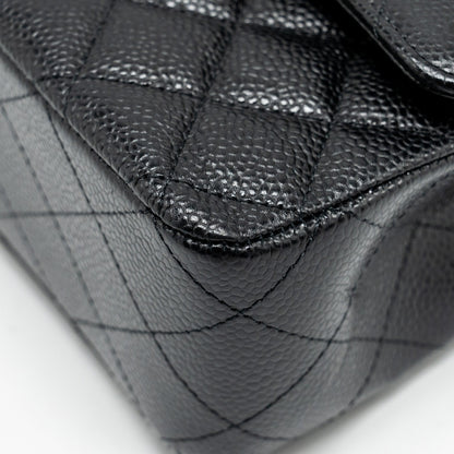 Chanel Medium Classic Double Flap Bag Caviar Black  (Microchip)