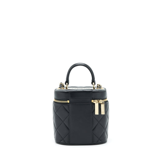 Chanel Trendy CC Round Vanity Case Crossbody Bag Lambskin Black L