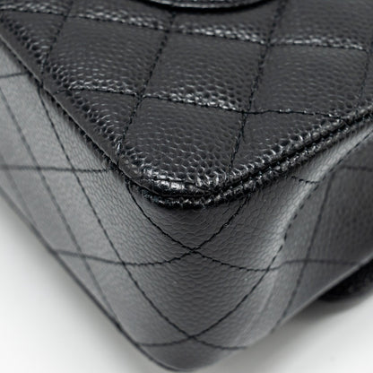 Chanel Medium Classic Double Flap Bag Caviar Black  (Microchip)
