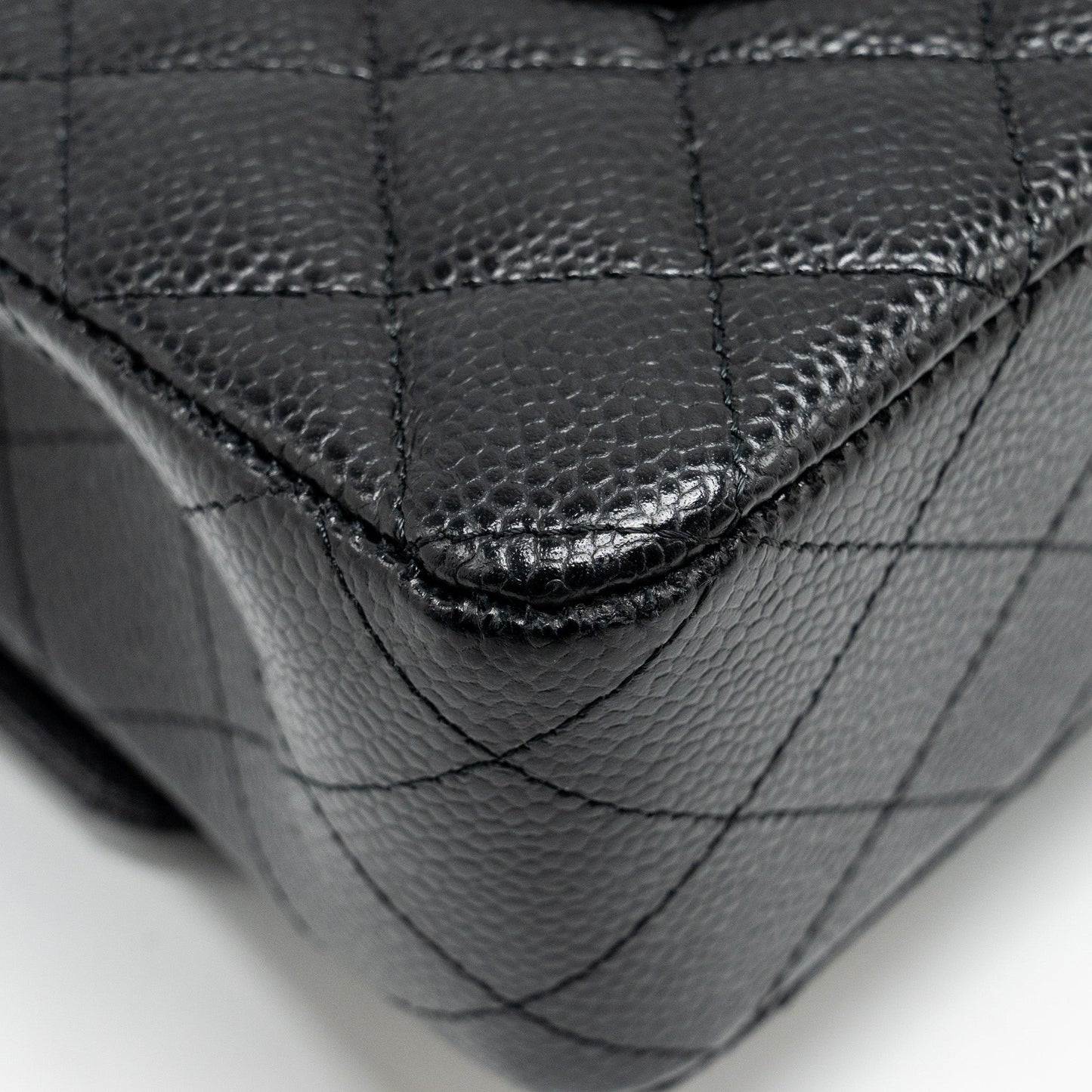Chanel Medium Classic Double Flap Bag Caviar Black  (Microchip)