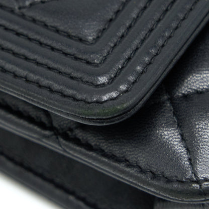 Chanel Boy Wallet On Chain Lambskin Black
