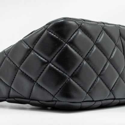 Chanel 22B Pearl Crush Hobo Bag Lambskin BLACK  (Microchip)