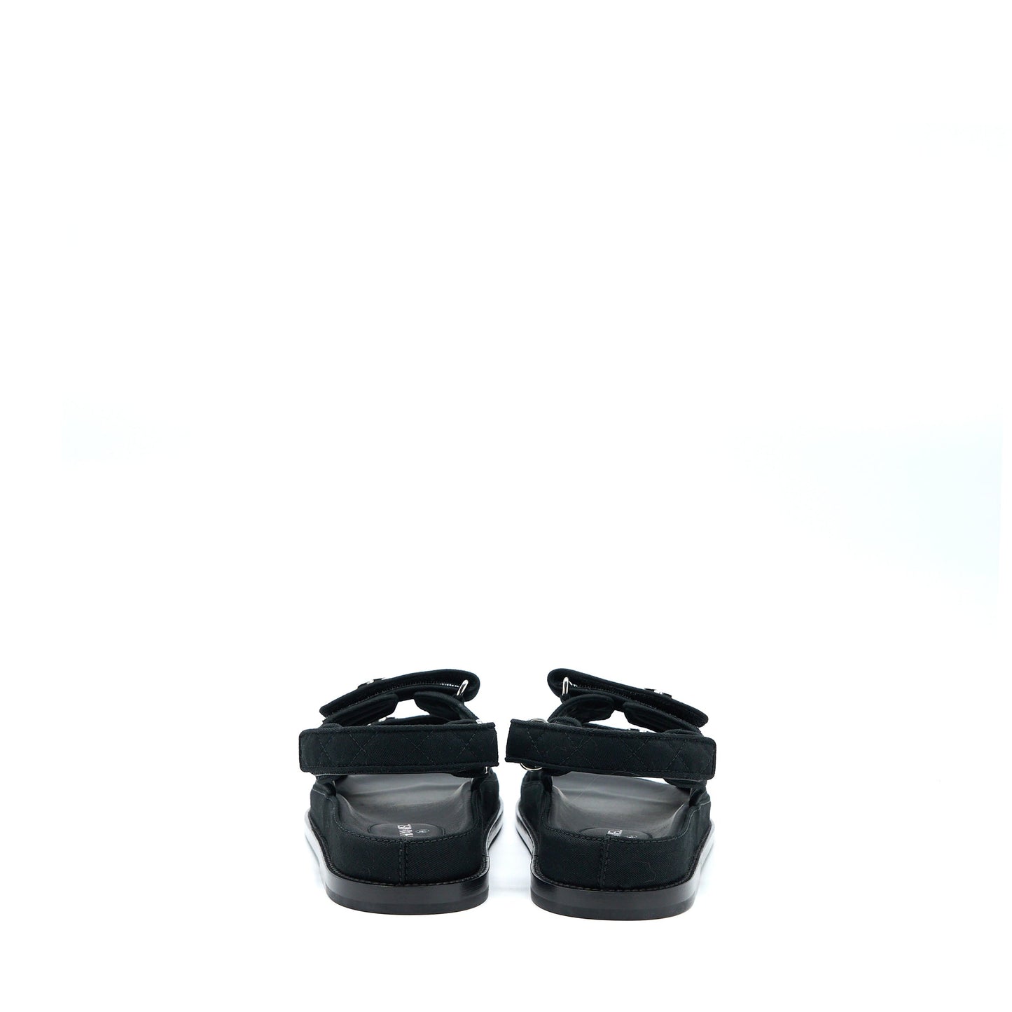 Chanel Size 38.5 Dad Sandals with Crystal Logo Black/Multicoloured