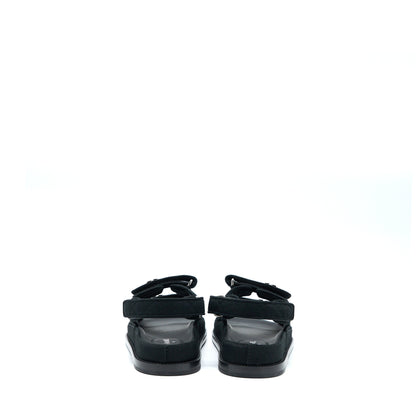 Chanel Size 38.5 Dad Sandals with Crystal Logo Black/Multicoloured