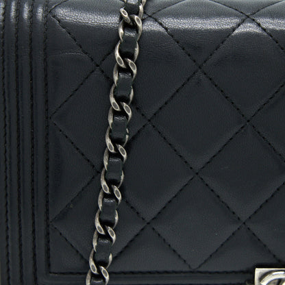 Chanel Boy Wallet On Chain Lambskin Black