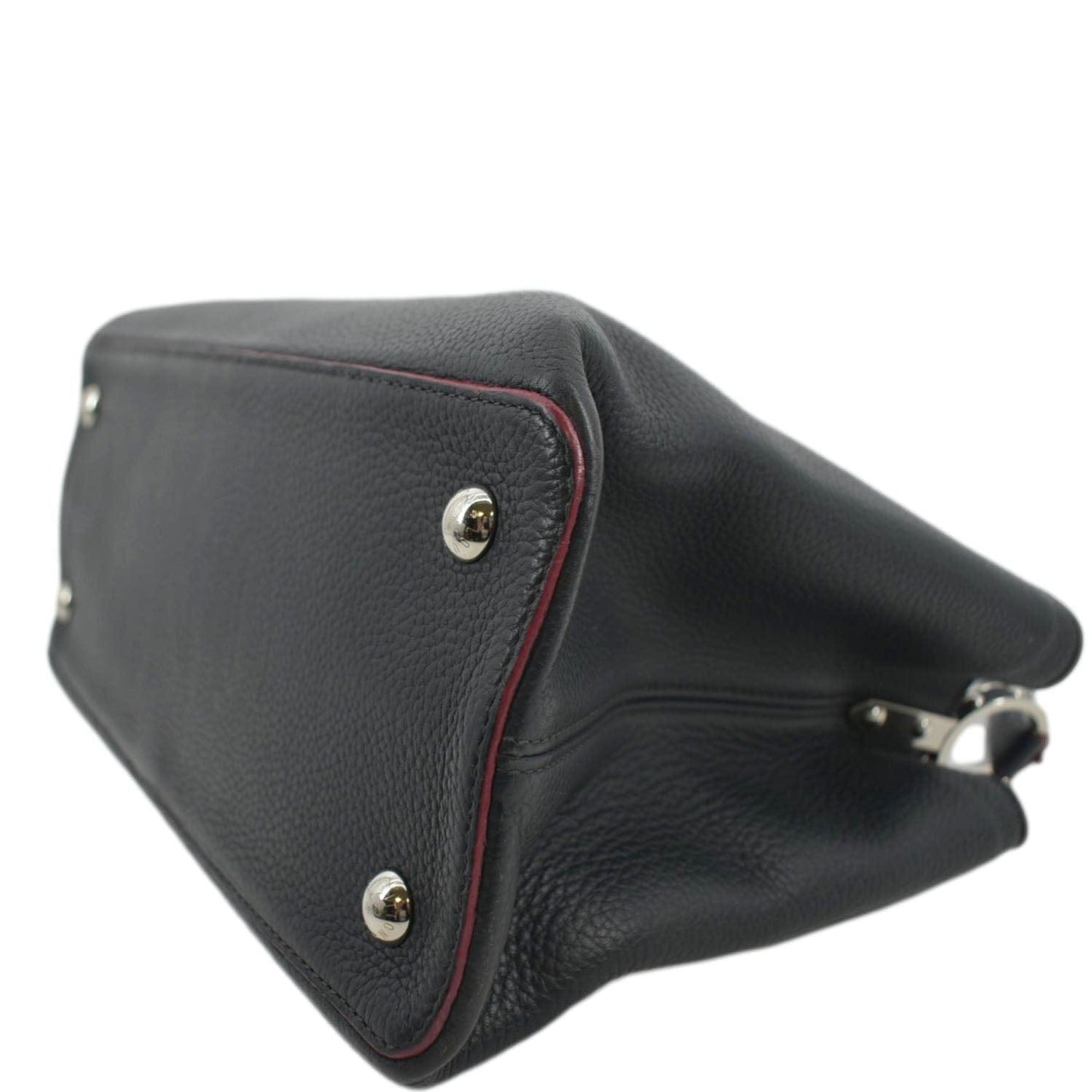 LOUIS VUITTON Capucines Taurillon Leather Satchel Bag Black