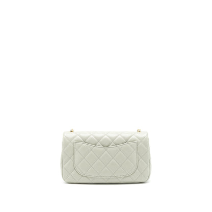 Chanel 22C light Pearl Crush mini Flap Bag Lambskin light Grey