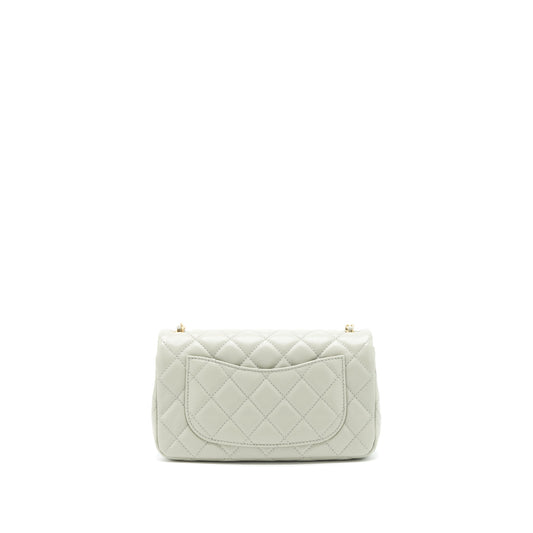 Chanel 22C light Pearl Crush mini Flap Bag Lambskin light Grey