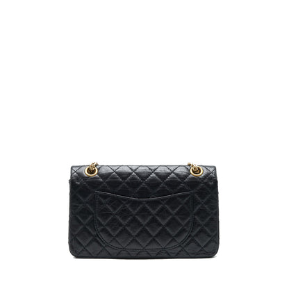 Chanel 2.55 225 Small reissue double flap bag aged Calfskin black