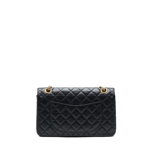 Chanel 2.55 225 Small reissue double flap bag aged Calfskin black
