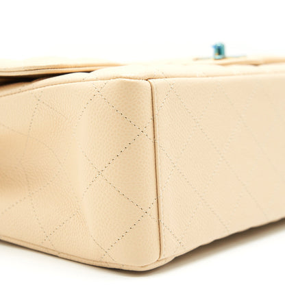 Chanel Maxi Classic Double Flap Bag Caviar beige