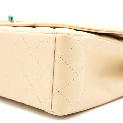 Chanel Maxi Classic Double Flap Bag Caviar beige