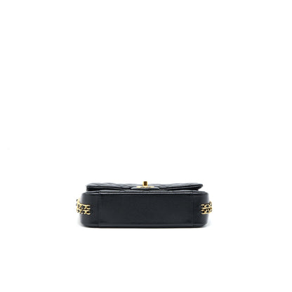 Chanel 23C Mini Flap Bag with CC Logo Chain Grained Calfskin Black  (Microchip)