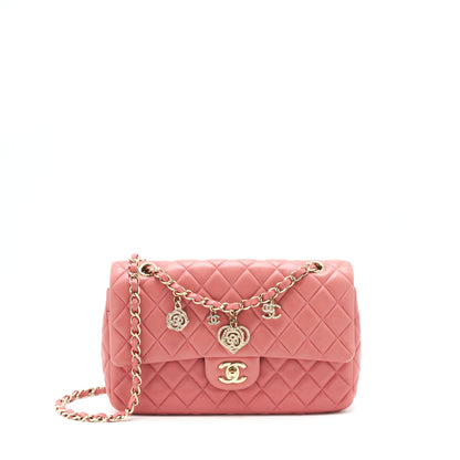 Chanel Limited charm Flap bag Lambskin pink L