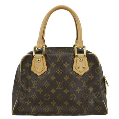 LOUIS VUITTON Manhattan PM Monogram Canvas Satchel Bag Brown