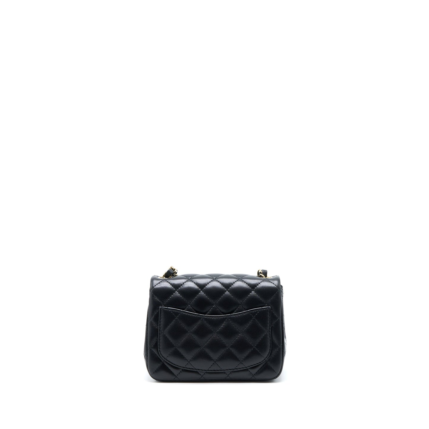 Chanel Mini Square Flap Bag Lambskin Black L (Microchip)