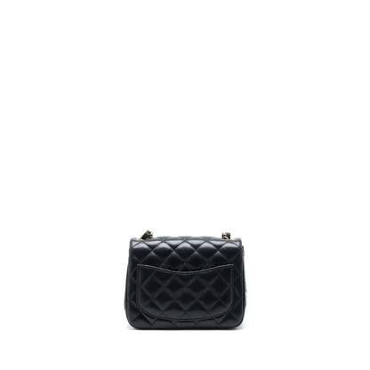 Chanel Mini Square Flap Bag Lambskin Black L (Microchip)