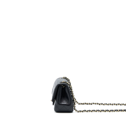 Chanel Mini Square Flap Bag Lambskin Black L (Microchip)