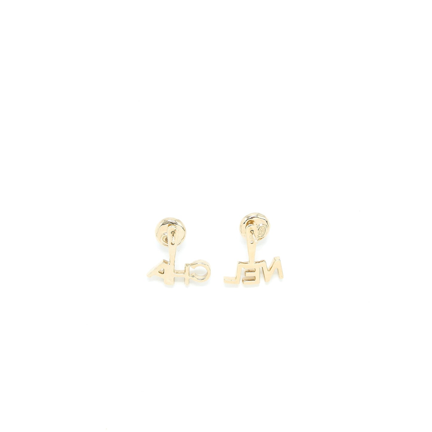 Chanel Letter CC/Logo Earrings Crystal Light Gold Tone