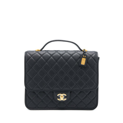 Chanel 22K Large Backpack Caviar Black Brushed  (Microchip)