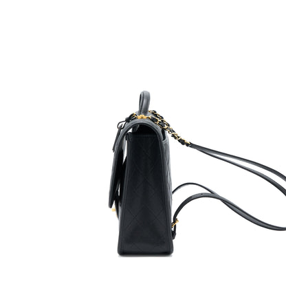 Chanel 22K Large Backpack Caviar Black Brushed  (Microchip)