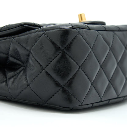 Chanel Pearl Crush Mini Square Flap Bag Lambskin Black