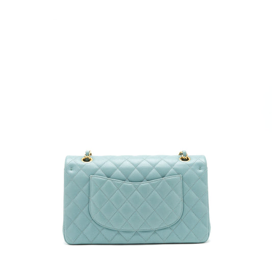 Chanel Classic double flap bag caviar Blue Brushed