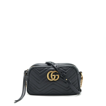 Gucci Marmont small matelasse shoulder bag black