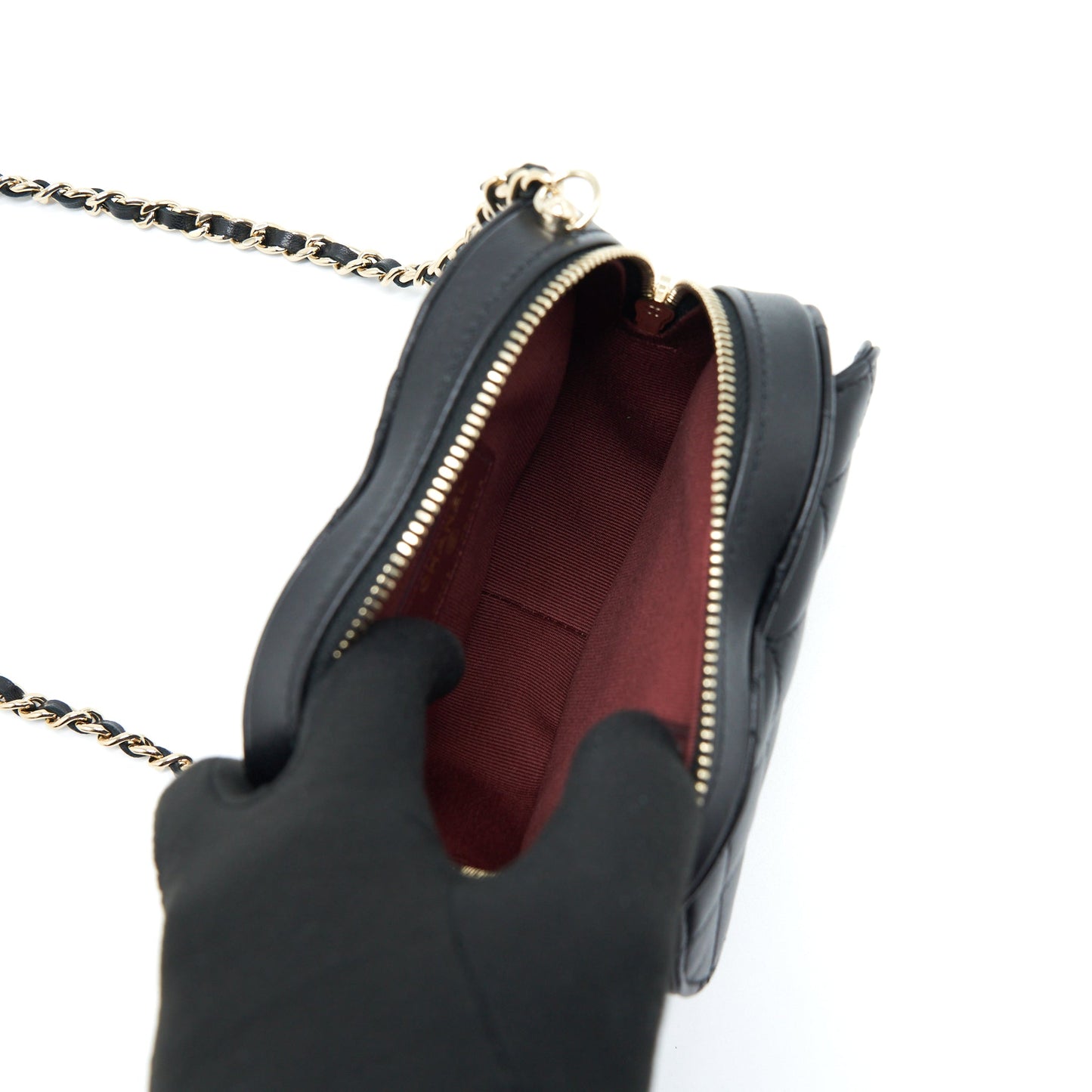 Chanel 22S Small Heart Bag Lambskin Black L