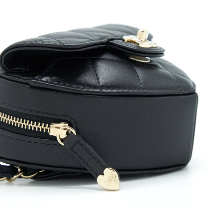 Chanel 22S Heart Belt Bag Lambskin Black L