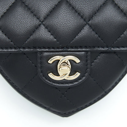 Chanel 22S Heart Belt Bag Lambskin Black L