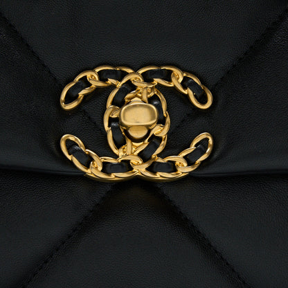 Chanel Small 19 Bag Lambskin Black With Multicolour Hardware
