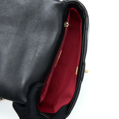 Chanel Small 19 Bag Lambskin Black With Multicolour Hardware