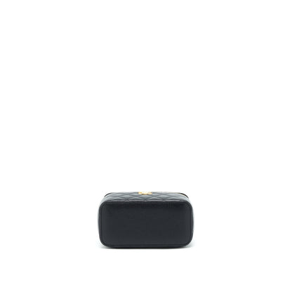Chanel 22S Letter Top Handle Long Vanity Caviar Black