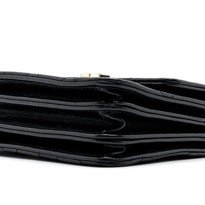 chanel top handle mini flap bag with chain lambskin black L (microchip)