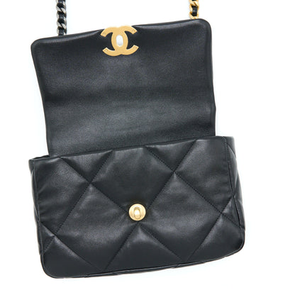 Chanel Small 19 Bag Lambskin Black With Multicolour Hardware
