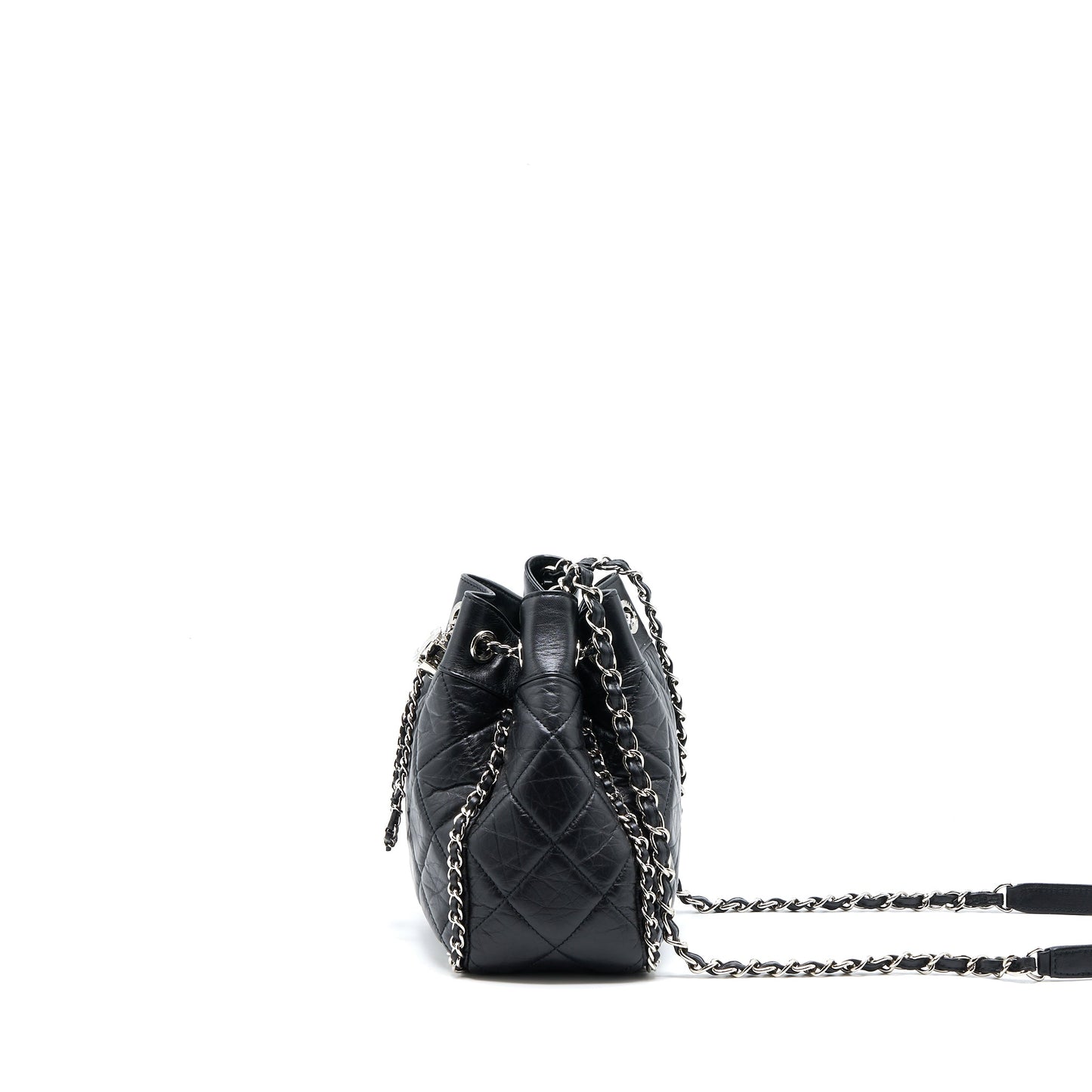 Chanel 20S Drawstring Bucket Bag Aged Calfskin Black