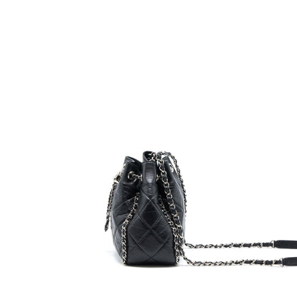 Chanel 20S Drawstring Bucket Bag Aged Calfskin Black