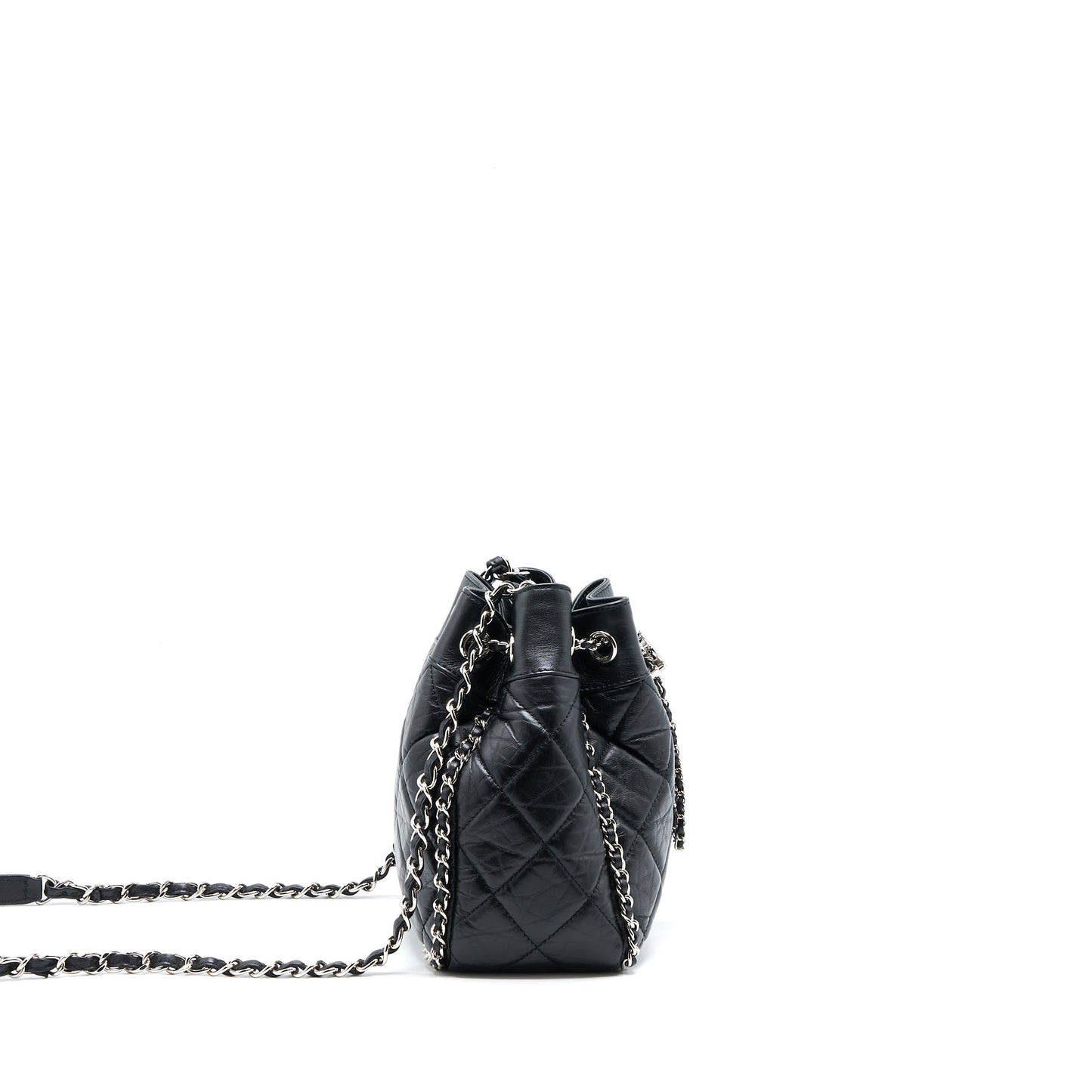 Chanel 20S Drawstring Bucket Bag Aged Calfskin Black