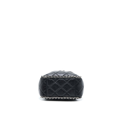 Chanel 20S Drawstring Bucket Bag Aged Calfskin Black