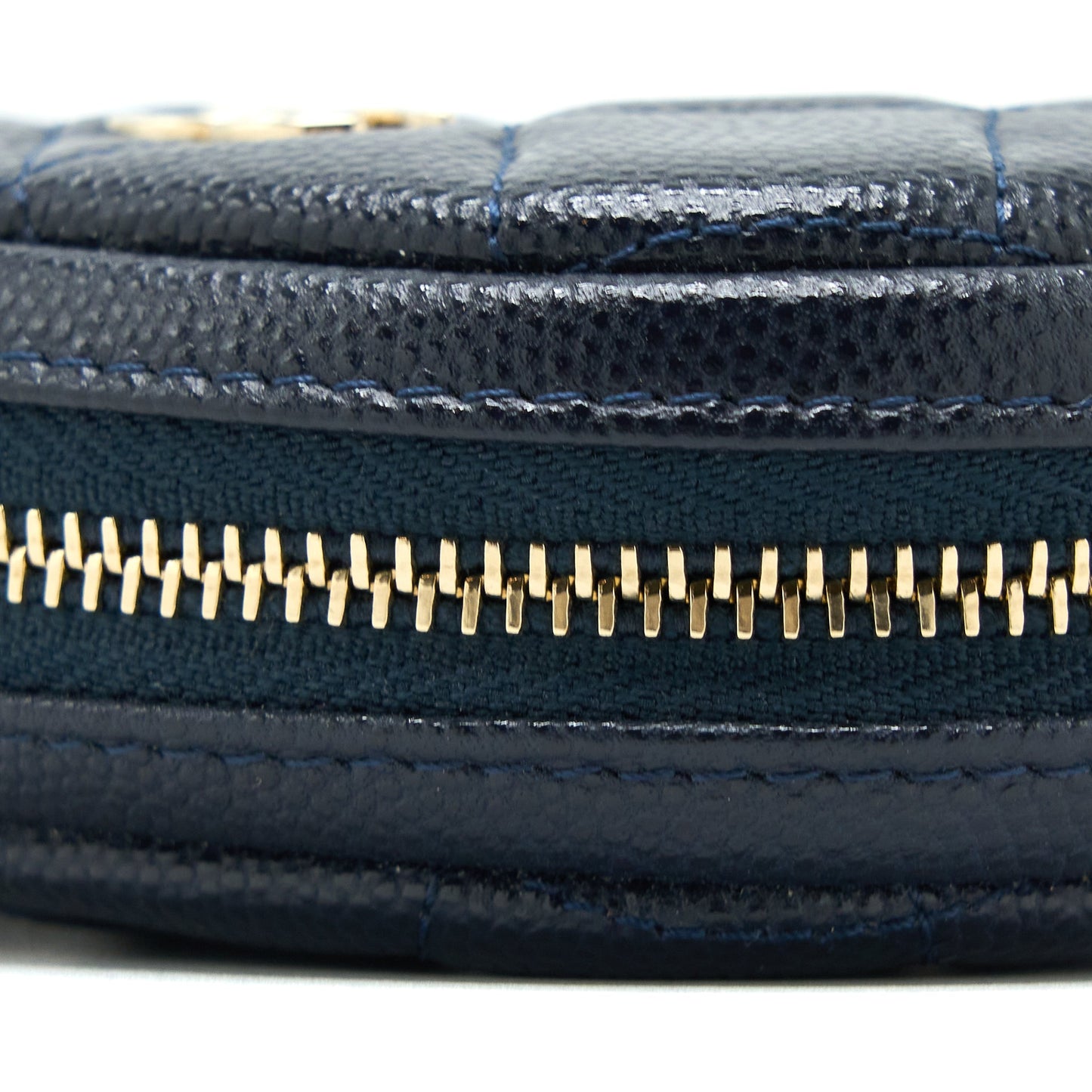 Chanel Mini Round Pouch Caviar Navy L