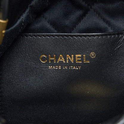 Chanel 23S Mini 22 Bag with Pearl Shiny Calfskin Black  (Microchip)