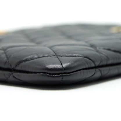 Chanel 2.55 Leather Clutch with Charm Black
